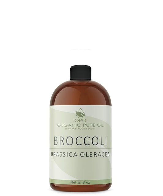 Broccoli Seed Oil - 8 oz Pure, Natural, Cold Pressed, Skin Rejuvenation, Seed Face Hair Body Refined Unscented Broccoli Carrier Oil - Hydrating, Moisturizing, Nourishing, Fair Trade