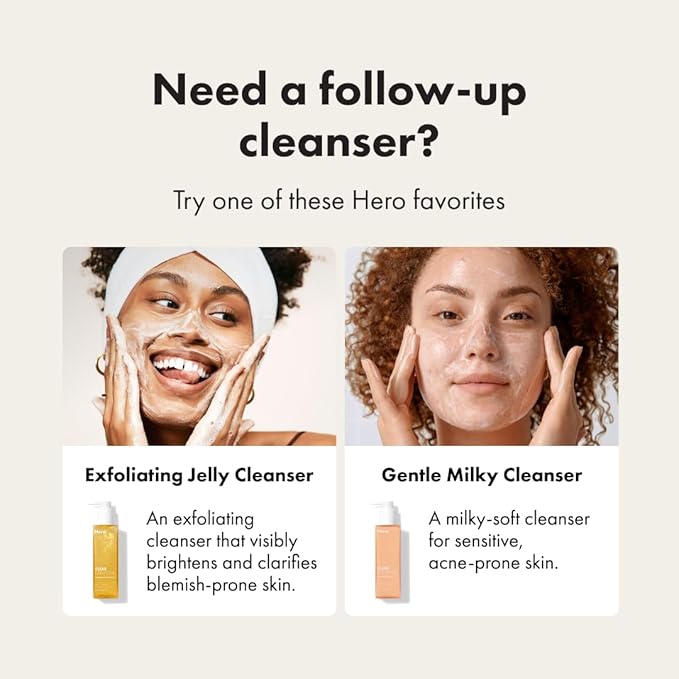 HERO COSMETICS Dissolve Away Daily Cleansing Balm - Helps Remove Makeup and Grime - Wonât Clog Pores - Suitable for Sensitive and Acne-Prone Skin (2.2 fl oz)