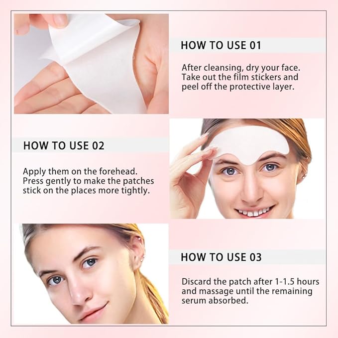 Kaely 20Pcs Forehead Wrinkle Patches,Facial Anti Wrinkle Patches with Collagen,Face Tape for Wrinkles for All Skin Types,Smooth Fine Lines & Wrinkles