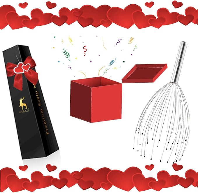 USAGA 36 Fingers Head Massager Scalp Massager Head Scratcher for Scalp Body Relaxing (Silver)