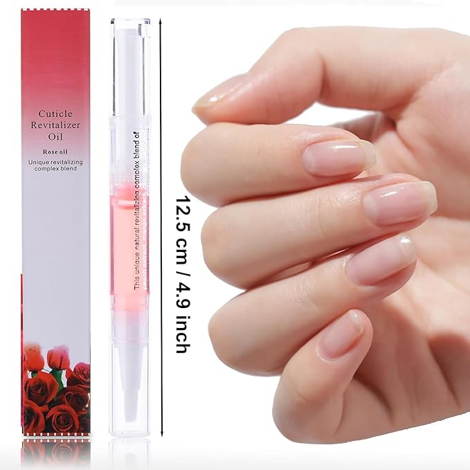 Natural Nail Growth Oil,Nail Growth Oil Pen,Cuticle Oil, Natural Growth Serum For Nails Moisturize -For Growth And Strength, Nail Strengthener For Damaged Nails (Rose oil, 0.18 / Fl Oz)