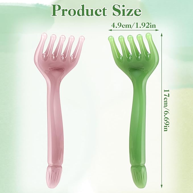 2Pcs Resin Scalp Massage Tool, Five Claw Facial Scrapper, Head Massager Scalp Comb Guasha Scraping Scalp Comb Multi-Functional Handheld Scalp Massage Tool for Neck Lymph Every Part of The Body