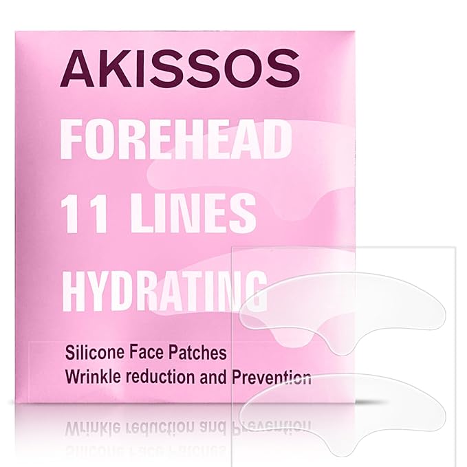 Akissos Forehead Wrinkle Patches Silicone Reusable Forehead Wrinkles Treatment - Overnight Face Tape for Wrinkle, Frown, 11 Lines Wrinkle Patches - Smoothing & Hydrating Non Invasive for Fine Lines