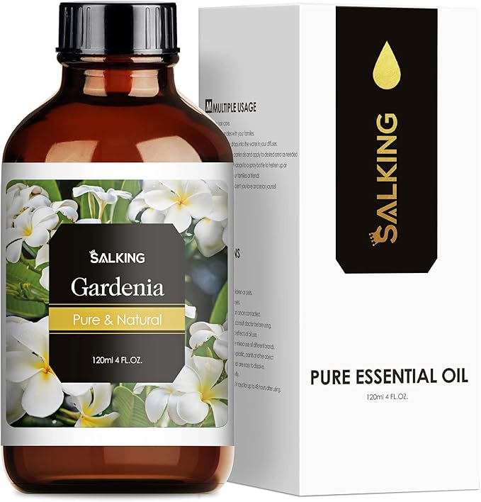 Gardenia Essential Oil 4 Fl Oz (120ml) - Pure and Natural Fragrance Oil, Gardenia Oil for Aromatherapy, Diffusers, Candle Making, Massage, Soap, Perfume