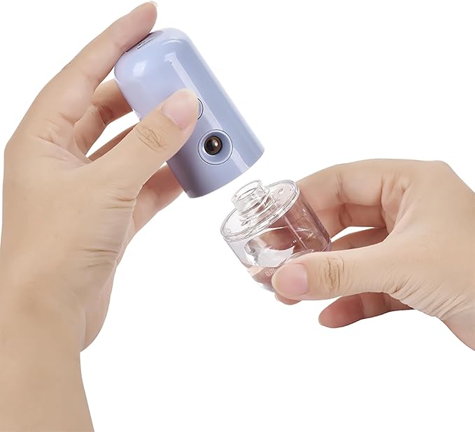 2-Pack Kingsmile Nano Facial Mister, Portable Face Mister, Cool Nano Mist Sprayer for Face Hydrating, Mini Handy Mister for Eyelash Extensions with 1OZ /30ML Water Tank (Black/Blue)