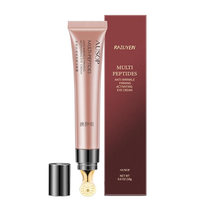 Anti-Aging Caffeine Eye Cream with Metallic Applicator, Eyebag Remover, Under Eye Cream Skin Care Anti-Wrinkles, Fine Lines, Dark Circles, 0.6 OZ