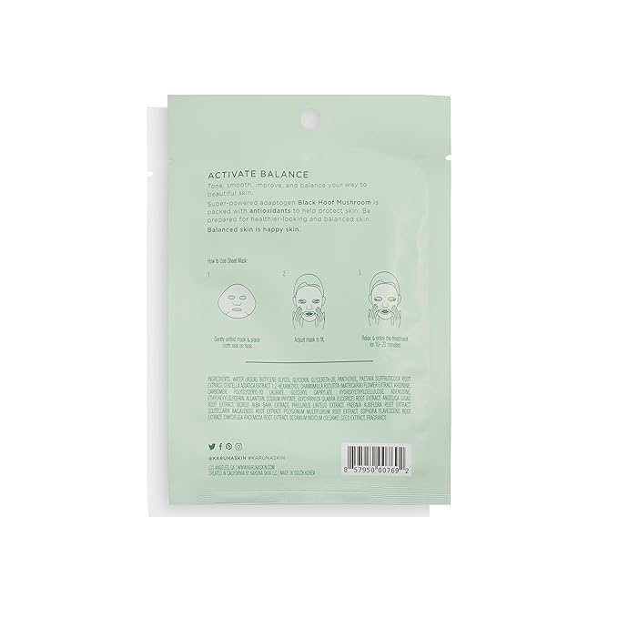 Karuna Skin - TONE Facial Mask for Well-Toned, Moisturized & Balanced Skin, Age-Defying Facial Skin Care Products, Hydrating Face Masks with Black Hoof Mushroom & Antioxidants, 0.74 fl. oz./22 ml