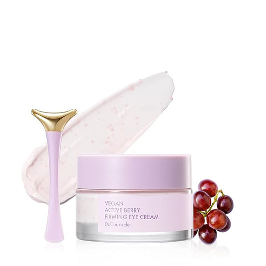 leegeehaam Dr.Ceuracle Vegan Active Berry Firming Eye Cream with Applicator (32g / 1.12 oz.) - Hydrating Resveratrol Eye Treatment for Dark Circles and Puffiness