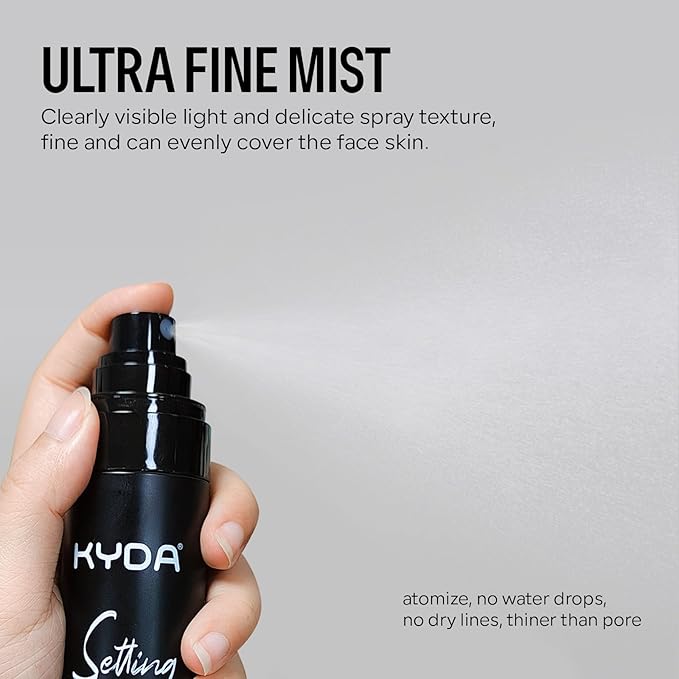 KYDA Makeup Setting Spray, Ultra-fine Lightweight Setting Mist, Lasting Face Makeup Fixer Spray, Oil Control, Quick Drying, Infused with Camellia Flower Extract, 3.38 Fl Oz