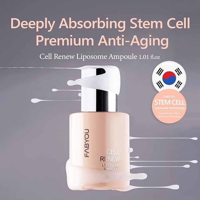 Cell Renew Liposome Ampoule 1.01 fl oz – Anti-Aging EGF Stem Cell Serum for Face, Korean Skin Care for Skin Repair, Deep Hydration & Firming