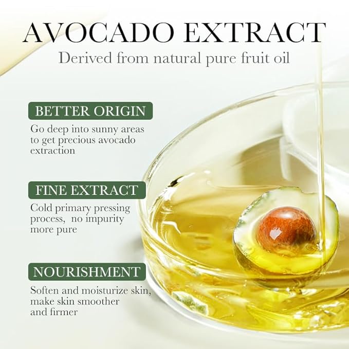 Avocado Skin Care Set, 5PCS Face Care Kit Women, Skincare Products Set with Facial Cleanser, Serum, Face Cream, Eye Cream, Lip Oil, Travel Skincare Set, Facial Kit