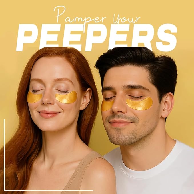 Under Eye Patches with Caffeine, Collagen & Niacinamide (30 Pairs) – Hydrating Eye Mask for Puffy Eyes, Dark Circles, Wrinkles, and Fine Lines – Reduces Eye Bags – formulated in North America