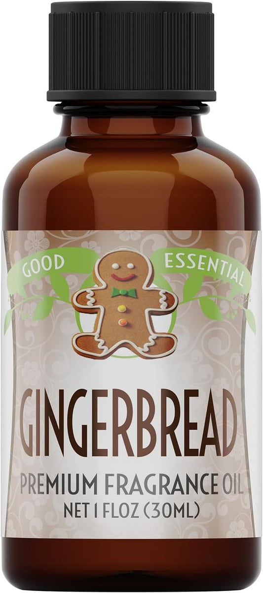 Good Essential Professional Gingerbread Fragrance Oil 1 fl oz (30ml) for Diffusers, Candles, Soaps, Lotions, Perfume, Candle & Soap Making Fragrance Oil
