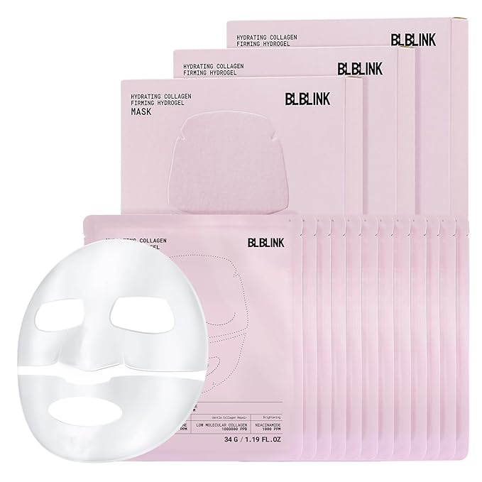 3 Pack Moisturizing Collagen Firming Hydrogel Mask 34gx15ea, Overnight Repair for Dry Skin, Collagen Face Masks, Firming & Anti-Aging, Hydrating Face Masks,Skincare