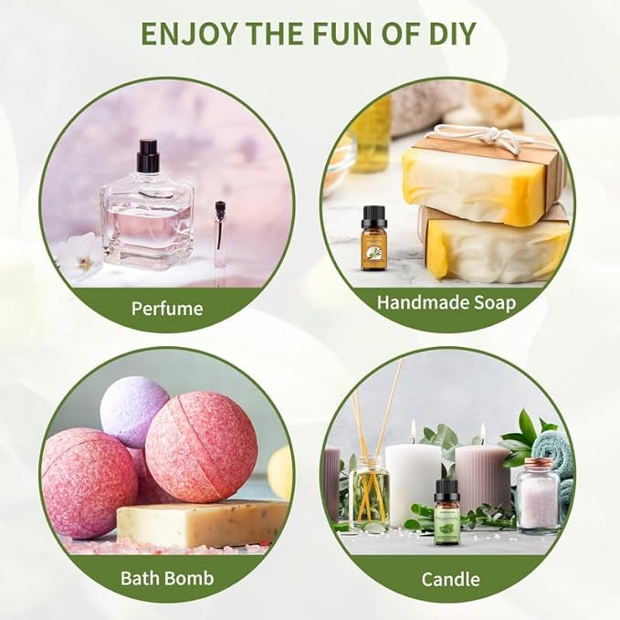 Sedbuwza Vanilla Peppermint Essential Oil Set, Vanilla Fragrance Oil Peppermint Scent Oil Set for Diffuser, Aromatherapy, Massage, Soap, Candle Making 2 x 10 ml