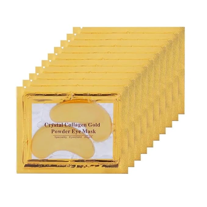 24K Gold Under Eye Patches with Collagen, Deep Hydration & Anti-Aging Treatment pack of 12