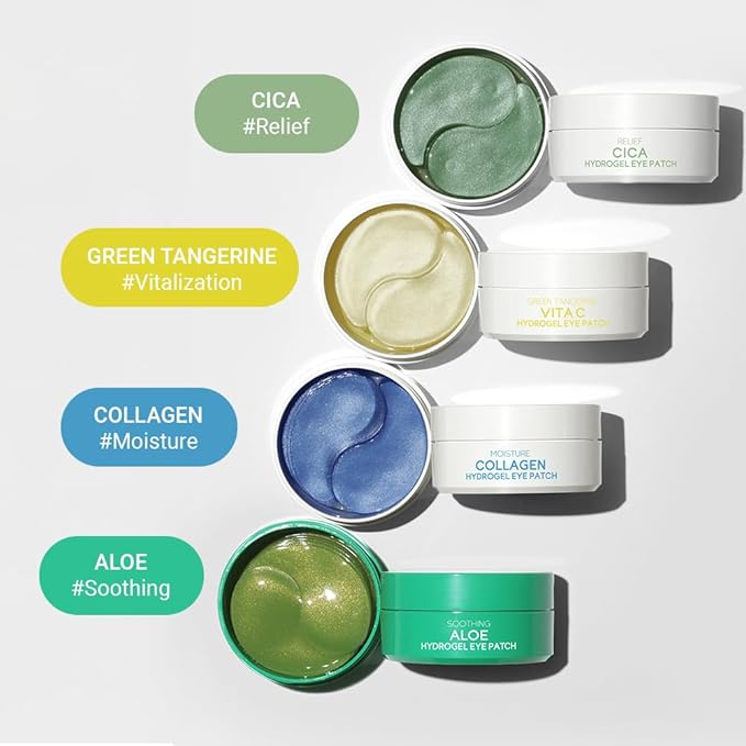 TENZERO Moisture Collagen Hydrogel Eye Patch (60 pairs, 90g), Collagen Treatments for Puffy Eye, Dark Circles, Fine Lines, Revitalizing, Hydrating Eye Pads, Korean Under Eye Masks Skincare