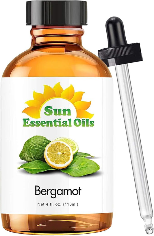 Sun Essential Oils Bergamot Essential Oil for Aromatherapy (4 Fluid Ounces)