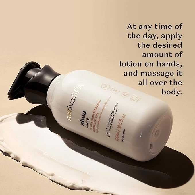 Nativa SPA Shea Moisturizing Body Lotion, Fragranced Skin Moisturizer with Purified Quinoa Drops, 13.5 Ounce