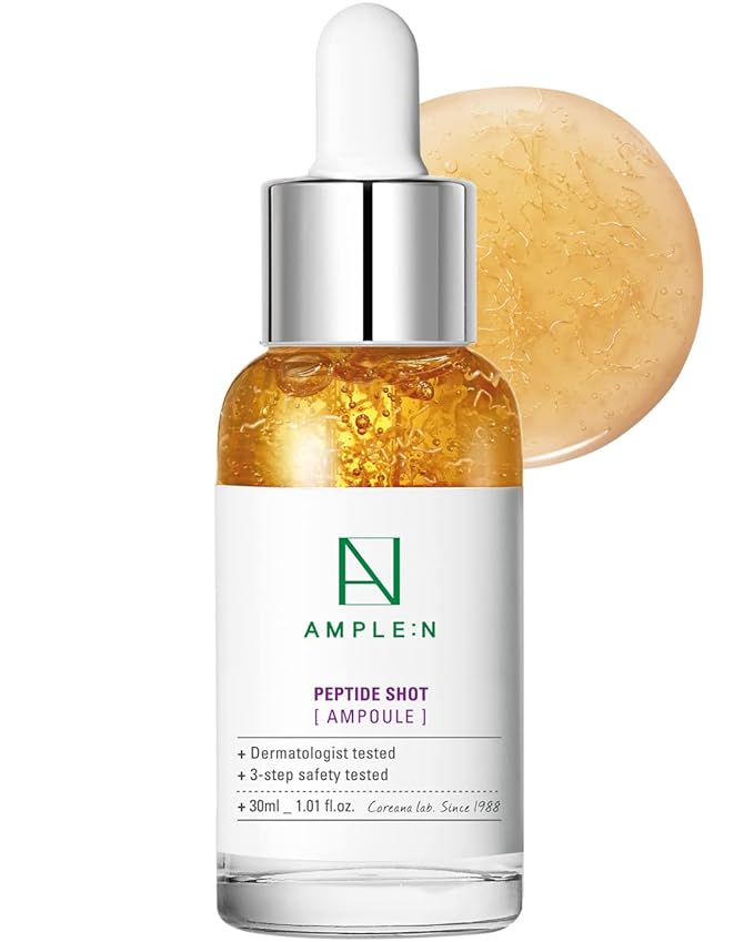 AMPLE:N Peptide Shot Serum - Korean Anti-Aging Face Serum with Peptide Threads to Minimize Wrinkles and Improve Firmness - Lift Sagging Skin - Visibly Plump, 1.01 fl. Oz