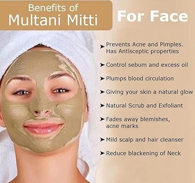 Natural Multani Mitti 500 Gms| Fullers Earth Facial Clay Whole Chunks| 100% Organic Natural Glow Beauty Face Pack Fuller’s Clay (Can Be Grinded Into Multani Mitti Powder)|Facial Clay| Natural Mud Mask