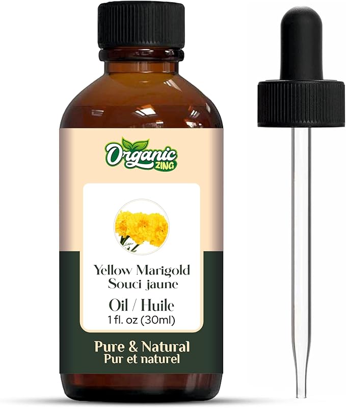 Yellow Marigold (Tagetes erecta) Oil | Pure & Natural Essential Oil for Aroma, Diffusers & Skincare- 30ml/1.01fl oz