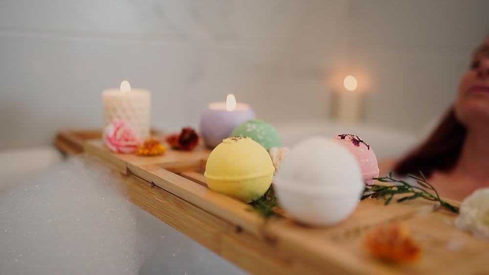Handmade Organic Bath Bombs Gift Set For Women All Natural with Epsom Salt Relaxation Dead Sea Salt - Natural and Safe Bath Bombs Kit for Kids Her Mom Mother Grandma Girlfriend - Best Gifts Idea