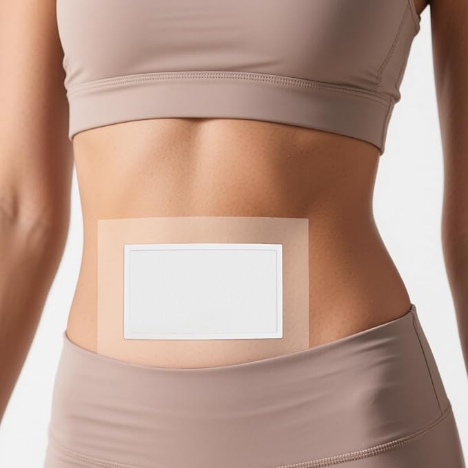 20 Pcs Disposable Clear Castor Oil Patches, Pu Film Waterproof Castor Oil Belly Button Patch, 6.7 x5.1'' Organic Cotton Pads Self-Adhesive, Hypoallergenic, Suitable for Navel, Abdomen, (Oil-Free)