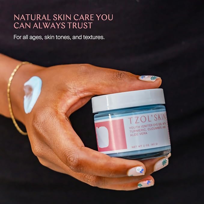 TZOL’SKIN - Youth Igniter Eye Gel - For Tired Eyes - Reduces Look of Puffiness, Fatigue & Dark Circles - Hydrating & Smoothing - Caffeinated - No Paraben, Silicones & Sulfates - Vegan - Cruelty Free