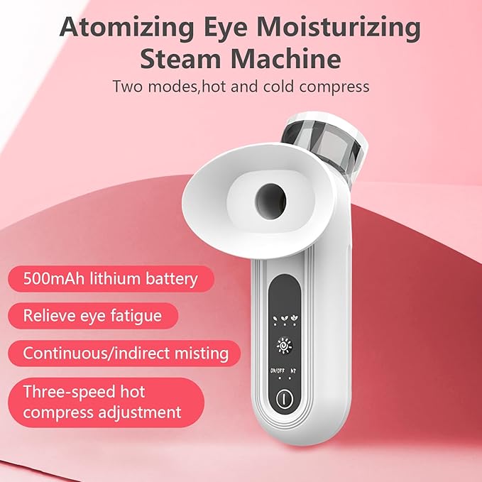 Eye Steamer for Dry Eye, Nano Eye Mist Steam Sprayer, Portable Eye Steam Sprayer, Heated Mist steam Therapy for Dry Eyes Relief, Moisturizing Eye Treatment, Mini Soothing Steamer for Eye Care(1 PCS)