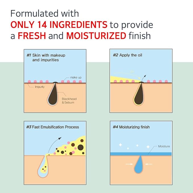 MAKE P:REM Safe Me. Relief Moisture Cleansing Oil, Deep Pore Cleansing Makeup Remover for Oily Skin, All Skin Types, Gentle Blackhead Remover, Korean Skin Care, 210ml, 7.1 Fl.Oz.