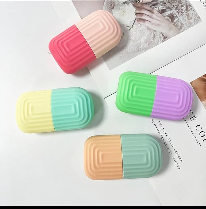 Ice Cube Facial Massager with Reusable Silicone Mold, Naturally De-Puff Eyes and Reduce Migraines, Made with Food Grade Silicone, BPA Free, BPS, Latex Free and Other Chemical (Rose Pink Two Tone)