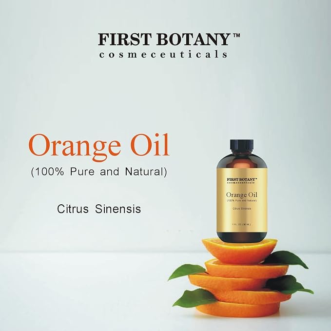 First Botany, 100% Pure Orange Essential Oil - Premium Orange Oil for Aromatherapy, Massage, Topical & Household Uses - 1 fl oz