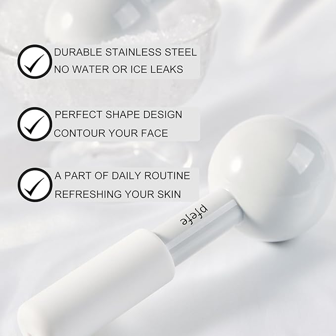 Ice Globes for Face & Eyes, Unbreakable Stainless Steel Cryo Sticks for Beauty Routines, Facials Cold Roller Cooling Globes for Puffiness, Wrinkles, Dark Circles, Headaches