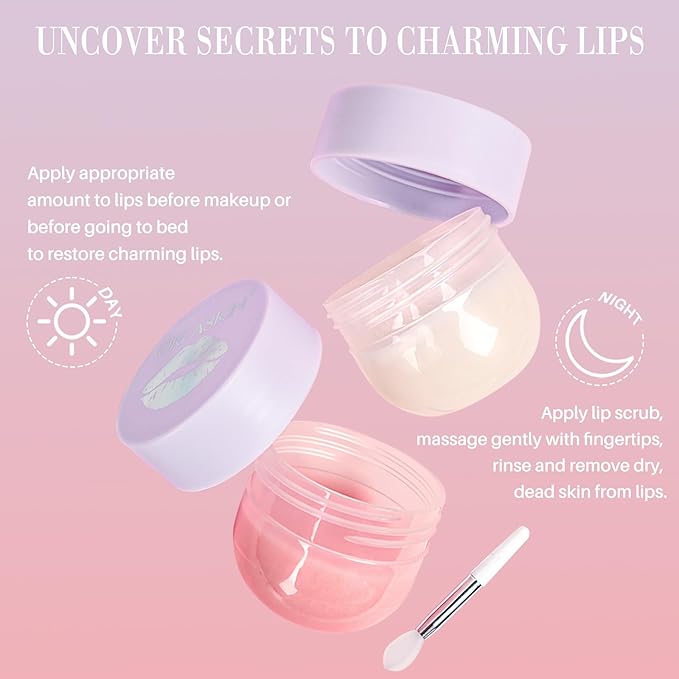 Lip Mask & Lip Scrubber Exfoliator Lip Sleeping Mask Overnight for Dark Lips to Lighten Moisturizer Lip Butter Balm for Dry Chapped Cracked Peel Lips Skin Care(Mint Flavor)
