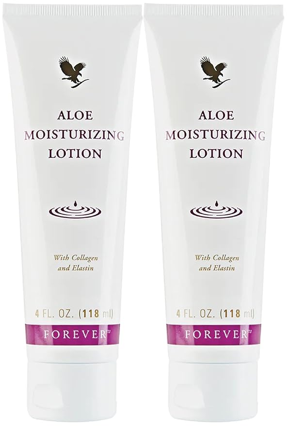 Forever Living - Aloe Moisturizing Lotion Duo - Deep Hydration with Collagen - Silky Smooth Texture - Gluten-Free Hand and Body Formula Pack of 2