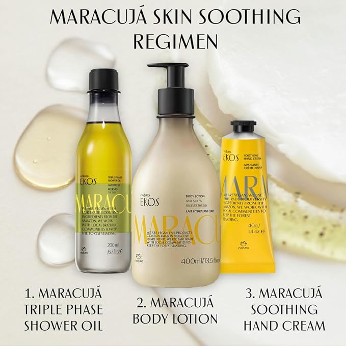 natura - Ekos Maracujá Hand Cream - Calming Hand Balm - Fast Absorption - 24-Hour Deep Hydration Skin Moisturizer - Vegan Skin Care - Brazilian Beauty Secrets - Self Care & Body Care - 2.6oz (75g)