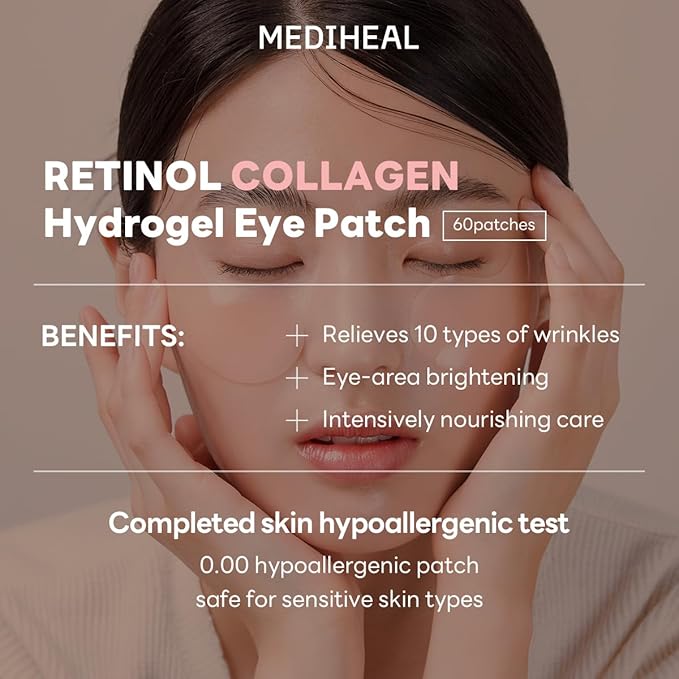 Mediheal Retinol Collagen Under Eye Patches & Watermide Moisture Pad for Deep Moisturization