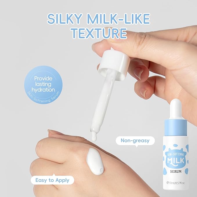 8 PCS Facial Skin Care Sets & Kits, Milk Skincare Set, Travel Skincare Set for Women & Teens, Hydrating Milk Skincare Routine for Girls 10-12, Brilliant Self Care Kit, Deep Moisturizing Gentle