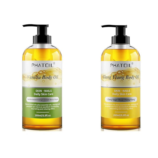 Vanilla Body Oil & Ylang Ylang Body Oil 260ML, Premium Body Oil for Moisturizing Skin