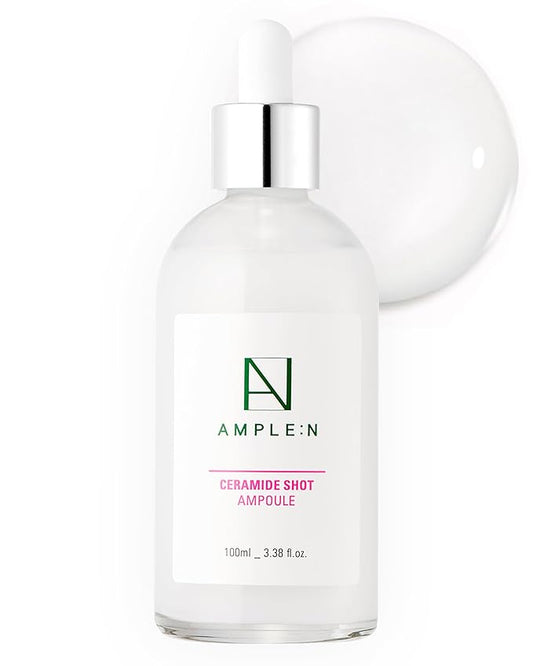 AMPLE:N Ceramide Shot Serum – Korean Anti Aging and Hydrating Serum with Ceramide for Deep Moisturization – For Dry & Rough Skin to Reduces Wrinkles & Repairs Skin, 3.38 fl.oz.