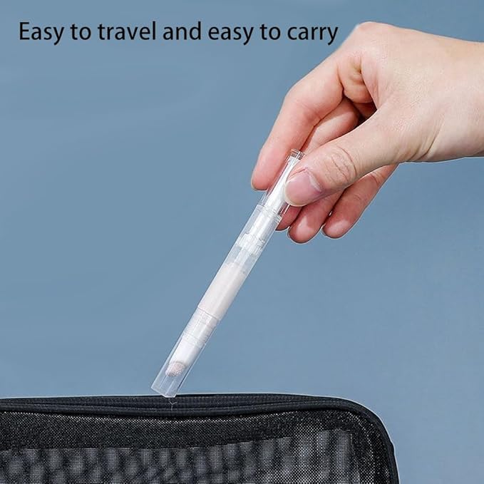 18 pcs Transparent Twist Pens, 5ml 3ml 2ml Empty Nail Oil Pen with Brush Tip, Cosmetic Lip Gloss Container Applicators, Eyelash Growth Liquid Tube, Cuticle Oil Pen