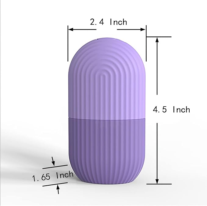 XHJRI Ice Face Roller Massager,Ice Cube Roller for Face, Eyes and Neck Naturally Conditioning and Skin Care,De-Puff Eye Bags,Reduce Migraine Pain,Reusable Massage Silicone Ice Mold (Purple)