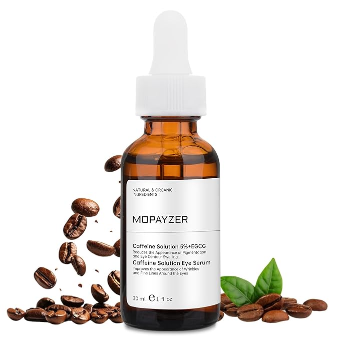 Caffeine Solution 5% + EGCG, Caffeine Eye Serum For Moisturizing, Targets Dark Circles & Puffiness, 1 PCS Natural Under Eye Serum For Facial Wrinkles & Fine Lines.