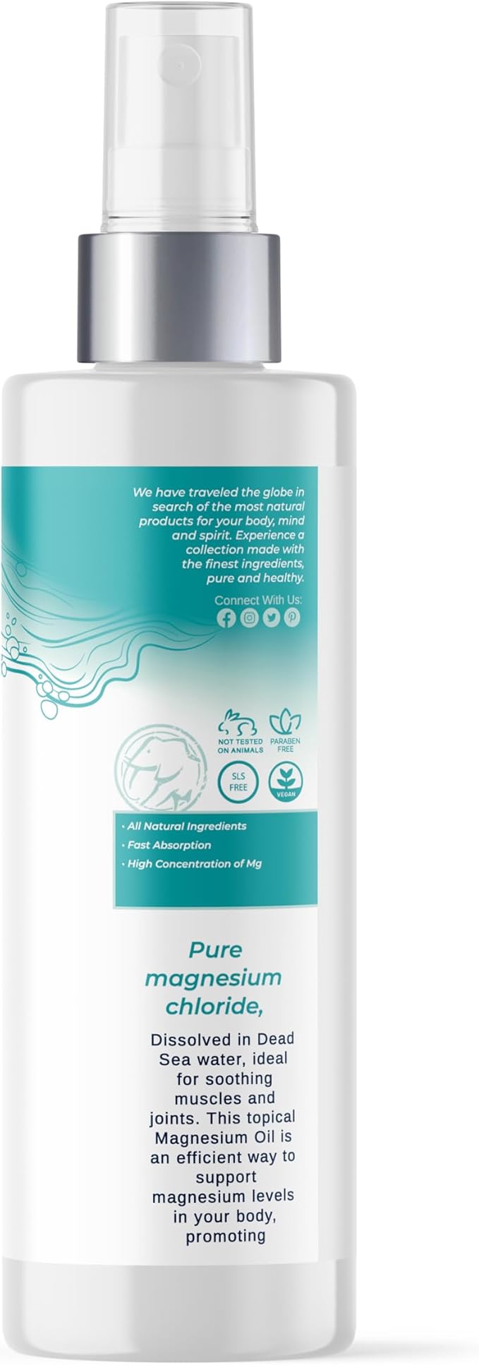 Natural Elephant Dead Sea Magnesium Oil Spray for Topical Use | 100% Pure | 6.7 fl oz (Pack of 3) | Promotes Relaxation and Well-Being