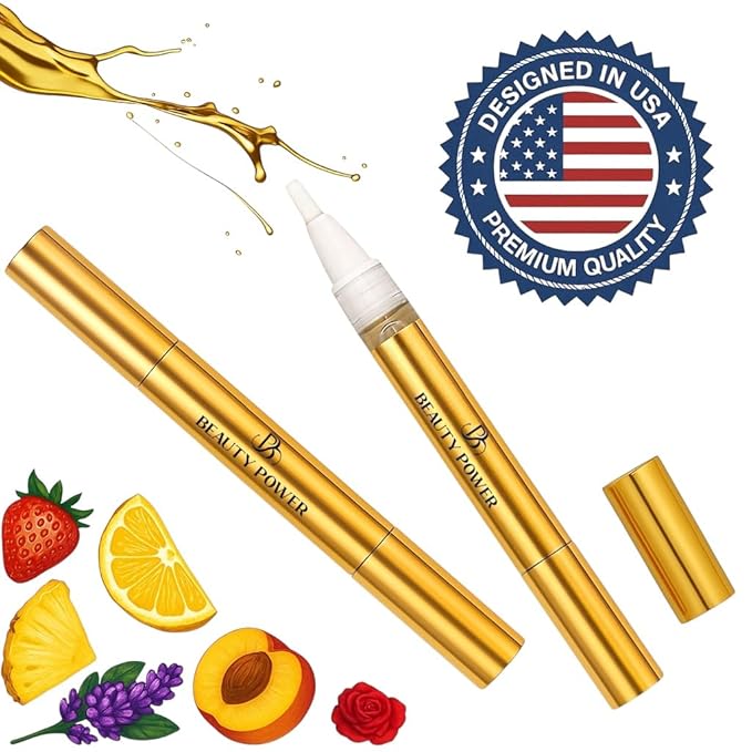 Nail Oil Cuticle Pen - Lavender - Nail Strengthener & Growth Serum with Vitamin A, D, E, B5, Grapeseed & Natural Oils - Repair for Brittle, Peeling, Thin Nails - Twist Brush Pen