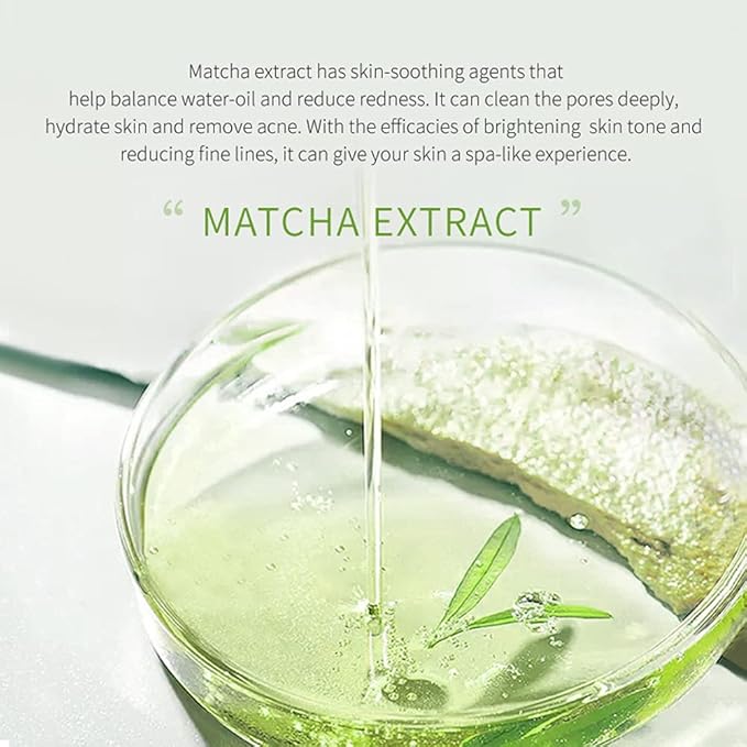 Matcha Green Tea Face Mask, 12 Pcs, Deep Cleansing & Moisturizing Clay Mud Mask for Acne, Blackheads, Pore Remove, Skin-Friendly