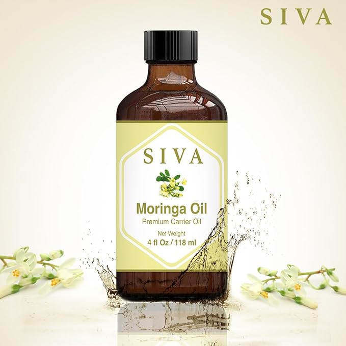 SIVA Moringa Carrier Oil 4oz (118 ml) Premium Carrier Oil With Dropper For Skin Care, Hair Care, Scalp Massage & Body Massage