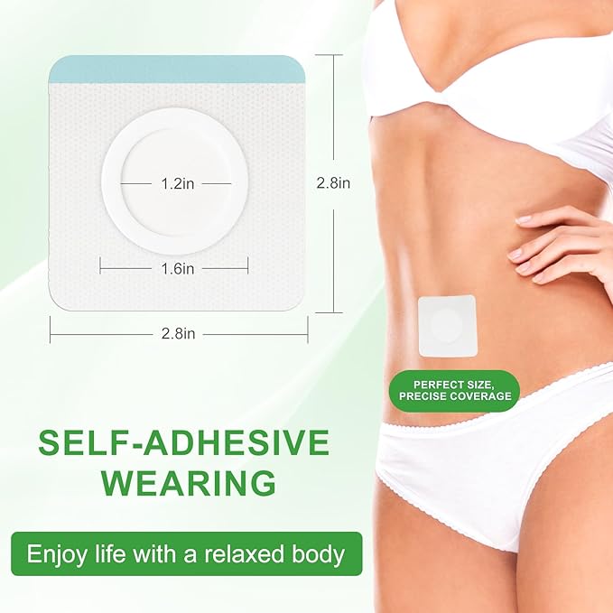 100 PCS Empty Disposable Castor Oil Patches, Upgraded Leak-Proof Self-Adhesive Castor Oil Belly Button Patch, Portable, Suitable for People of All Ages (Oil-Free)