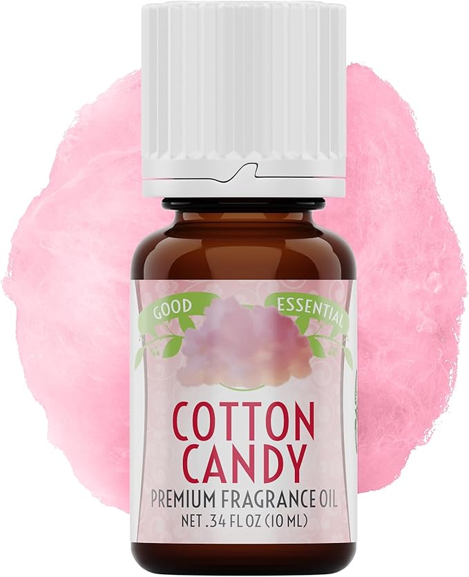 Good Essential Professional Cotton Candy Fragrance Oil 0.33 fl oz (10ml) for Halloween, Diffusers, Candles, Soaps, Lotions, Perfume, Fragrance Oil for Candle & Lotion Making